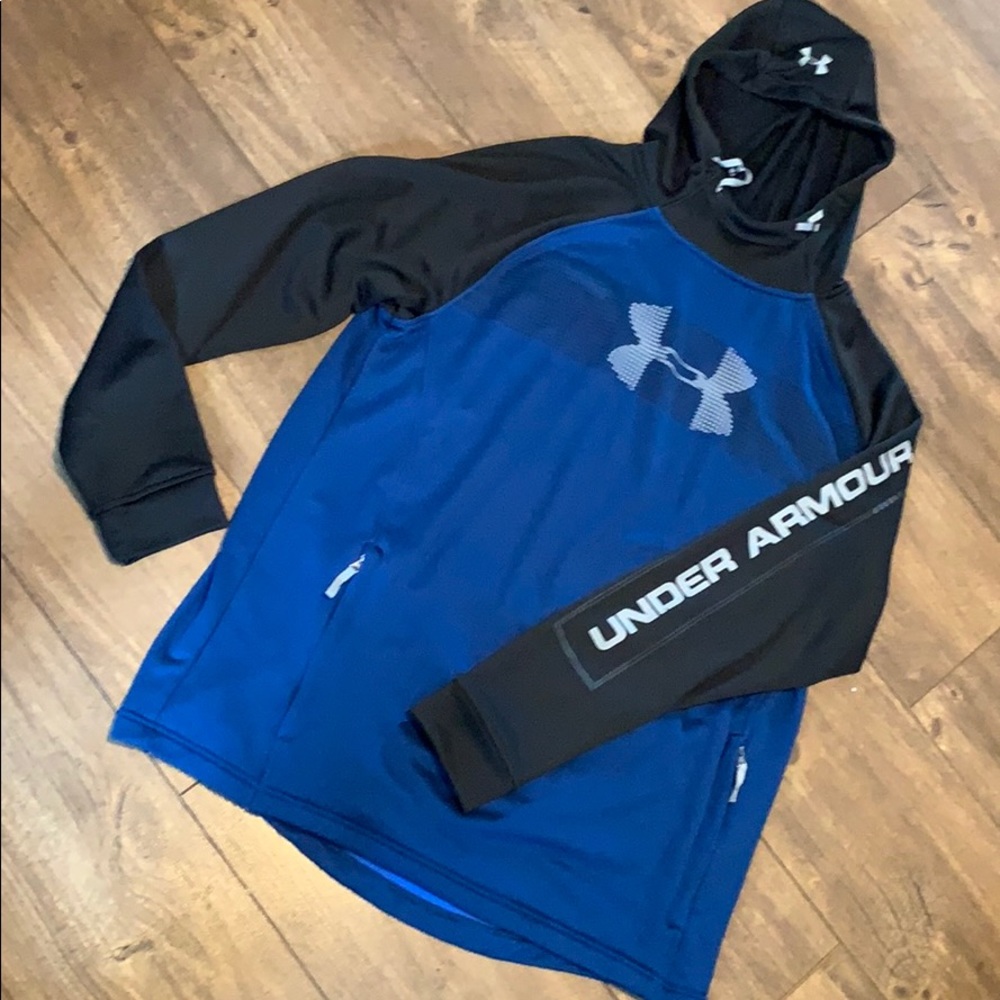 Men’s UA Blue and Black Hooded Sweatshirt NWOT XXL